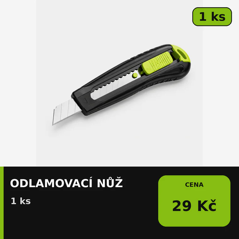 Odlamovací nůž, cena 29 Kč