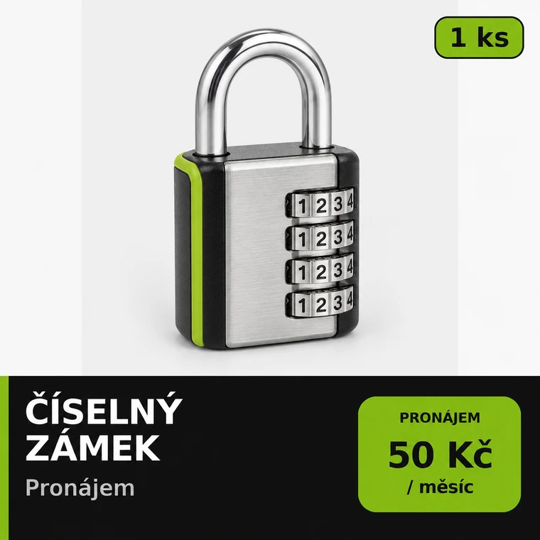 Číselný zámek, pronájem 50 Kč za započatý měsíc